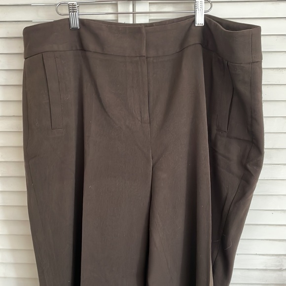 RAFAELLA Brown Wide Leg Pants with Cuffs, Size 18W - Picture 5 of 8